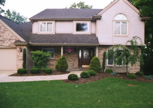 Picture of the front of a recently remodeled house.