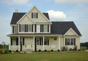 Picture of a house with recently installed fiber cement siding.